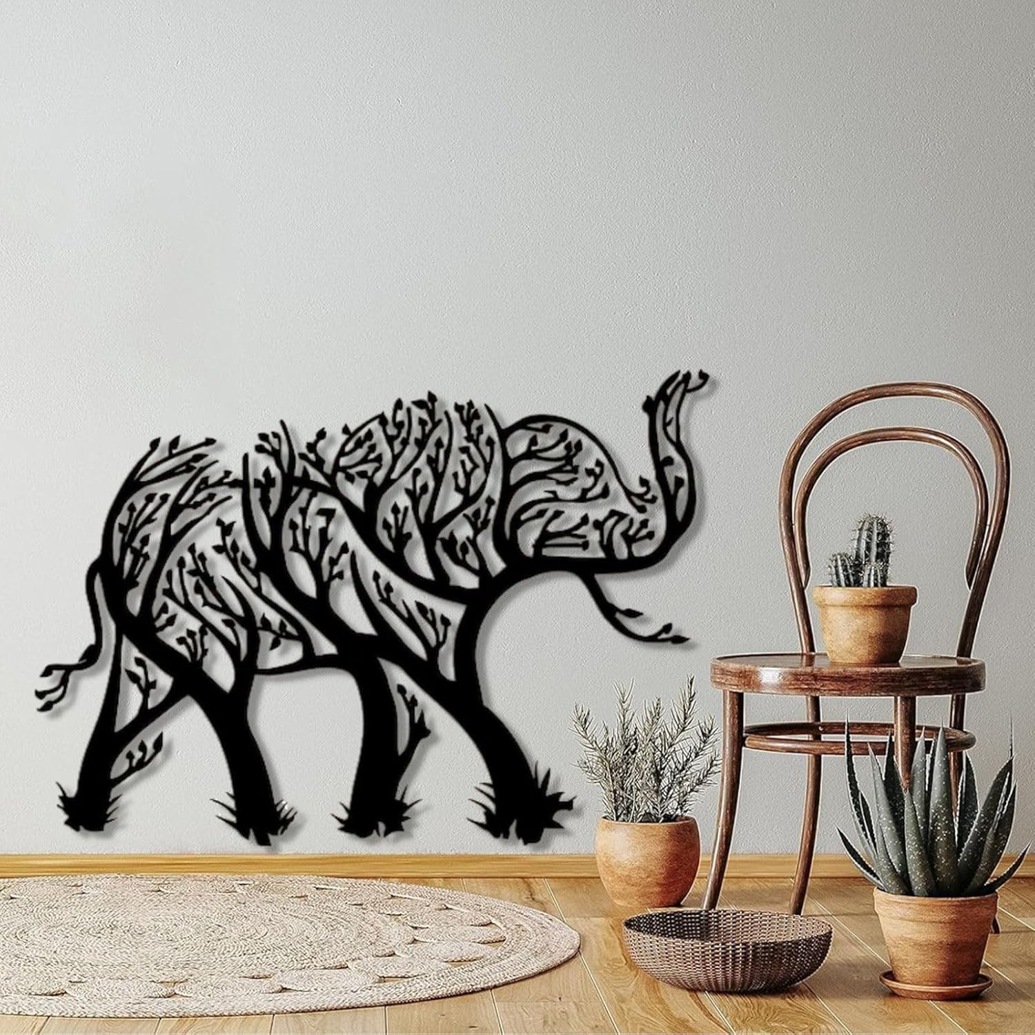Cadeali Gold Elephant Metal Wall Art Decor