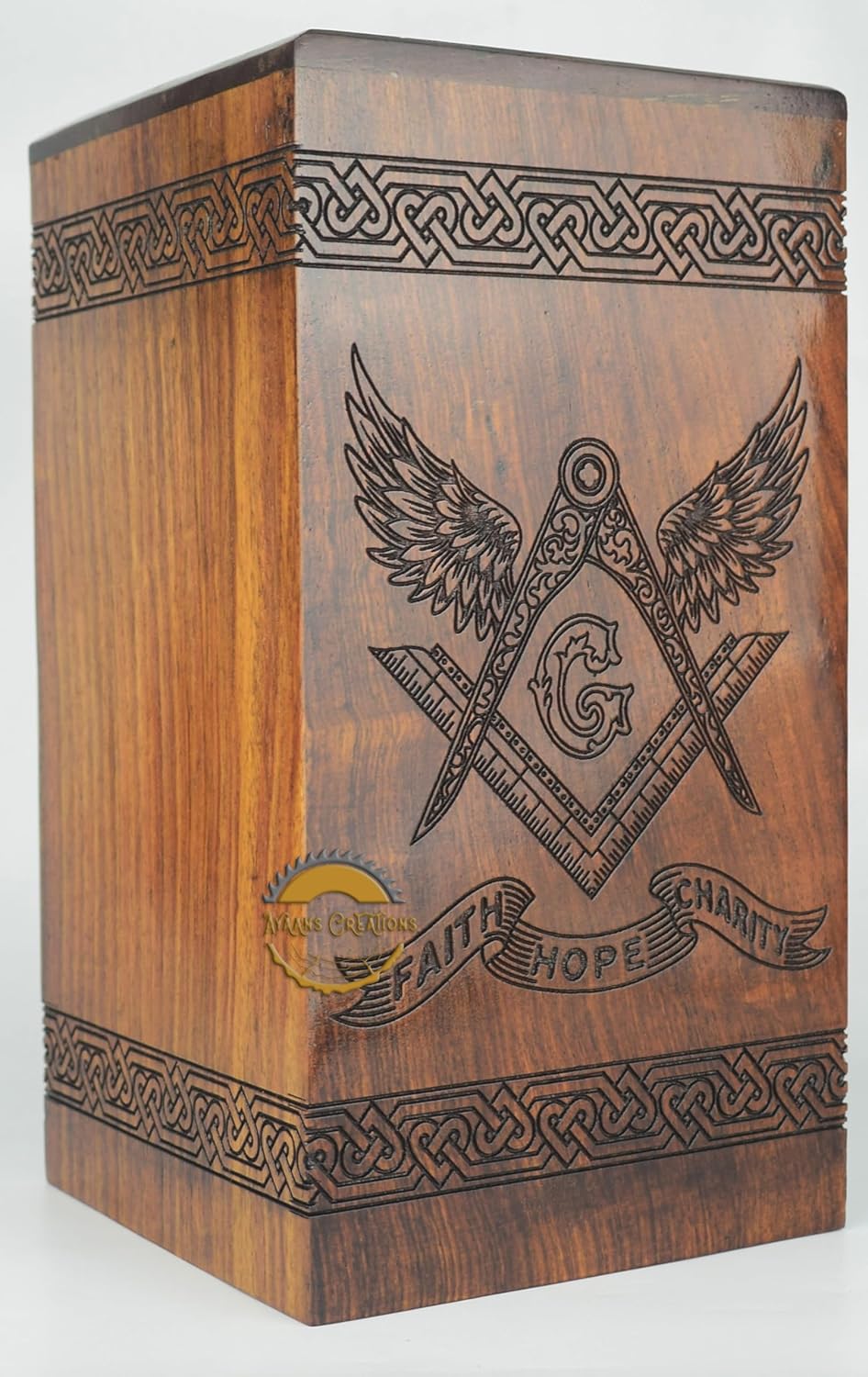 AYAANS Wooden Urn for Human Ashes Decorative Box