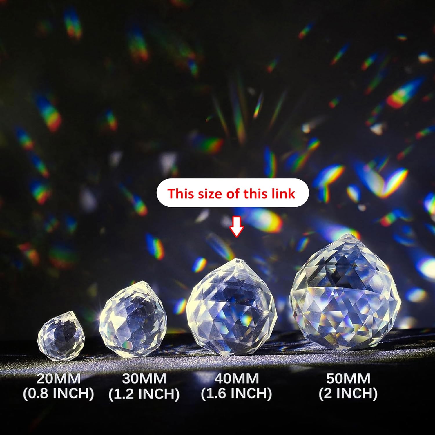 Clear Crystal Ball Suncatcher 20Pcs 40mm Feng Shui Decoration