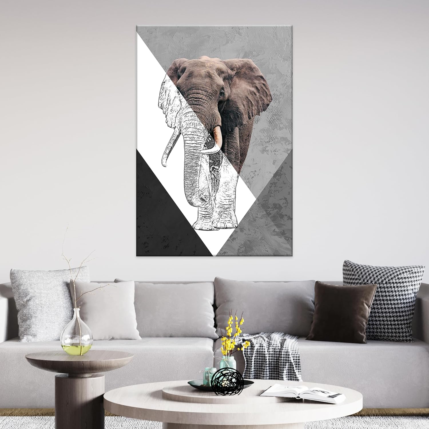 EGD Elephant Wall Art for Living Room Decor