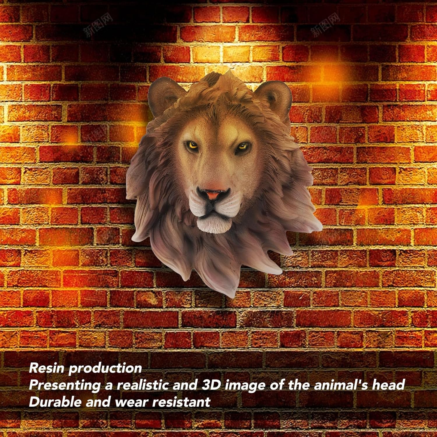 Segrehy 3D Animal Head Resin Wall Sculpture