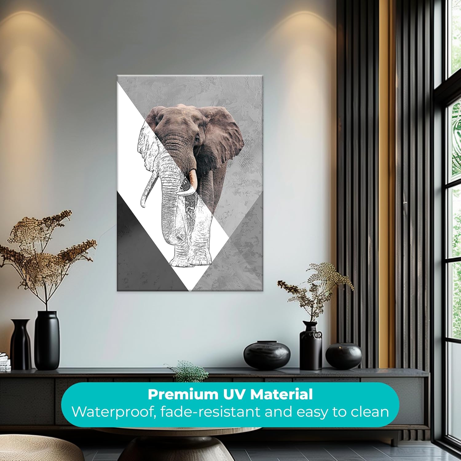 EGD Elephant Wall Art for Living Room Decor