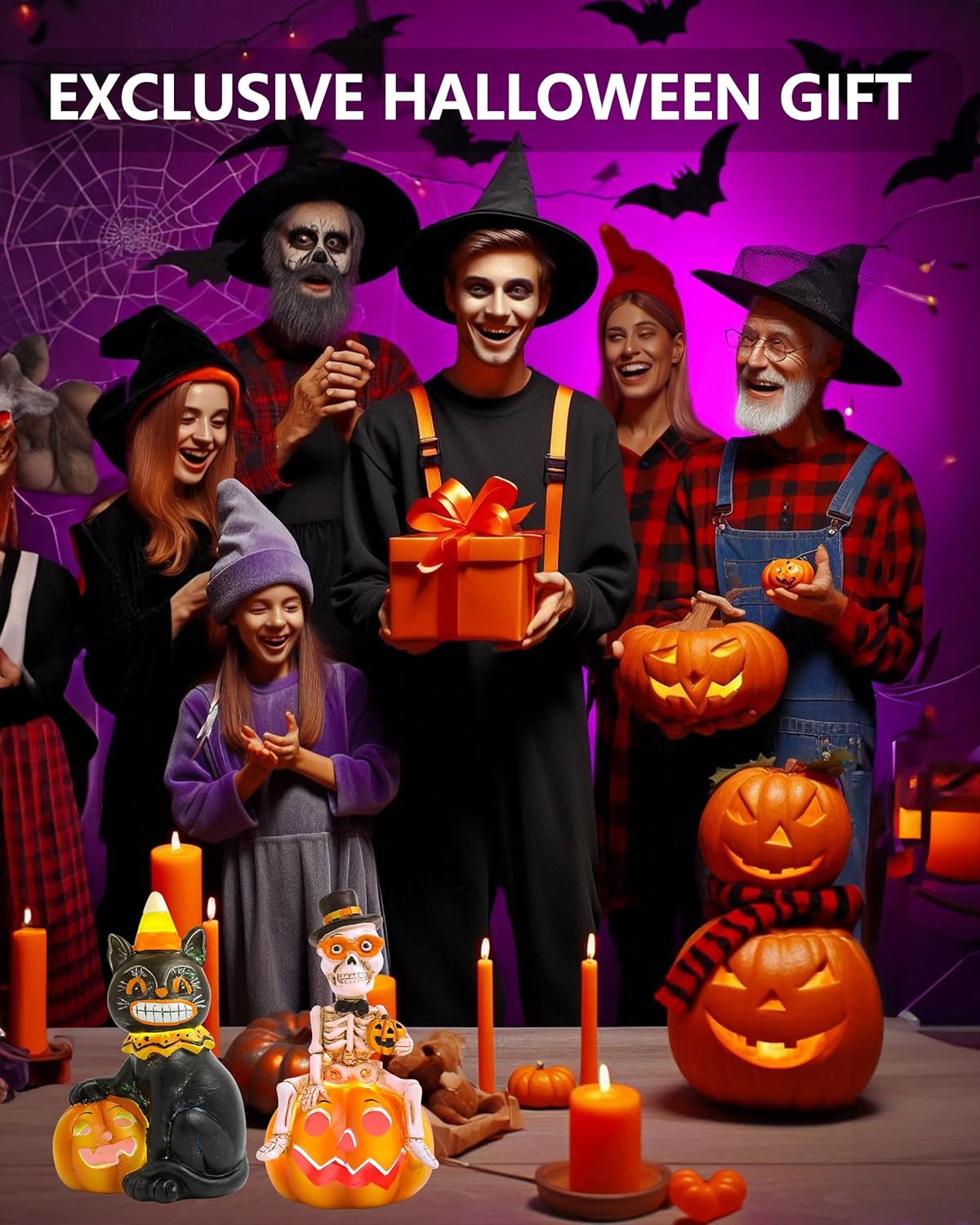 GoGnome Vintage Halloween Decorations 2-Pack