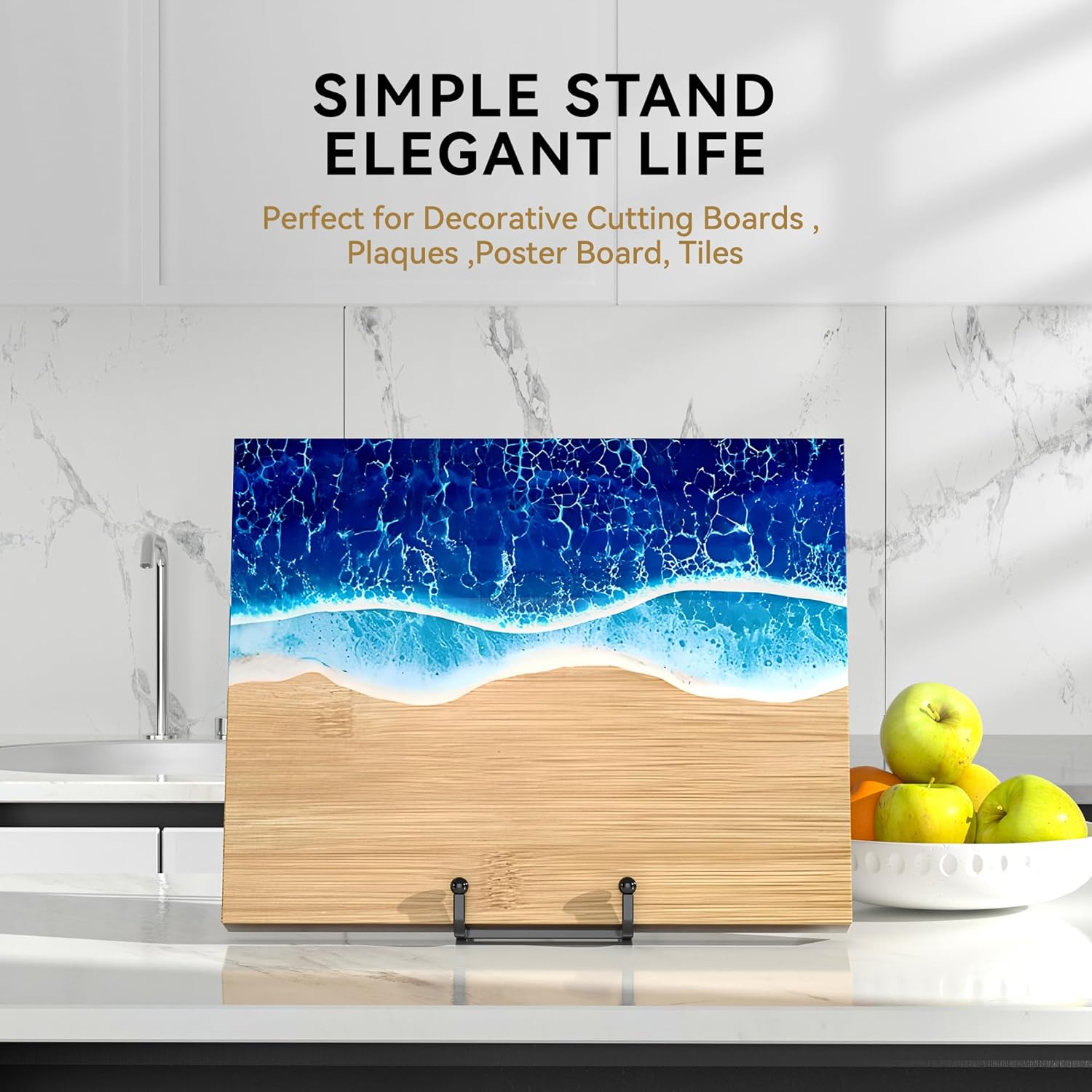 4 Pack 10 Inch Plate Stands for Display - Metal Square Wire Holder for Plates Frames Books and Platters