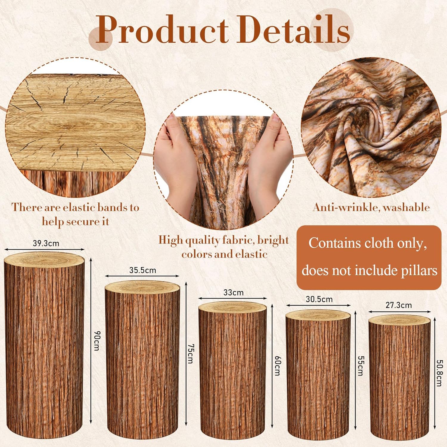 5 Pcs Party Cylinder Stand Covers Spandex