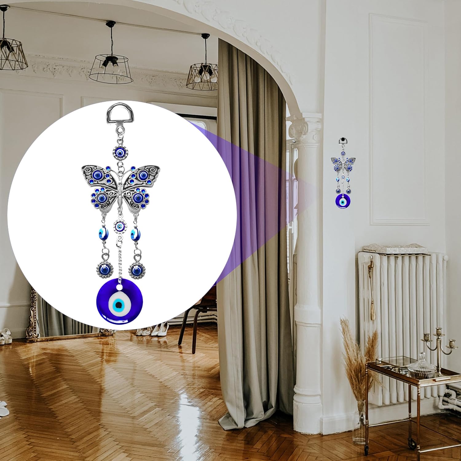 Blue Evil Eye Butterfly Wall Hanging Decor