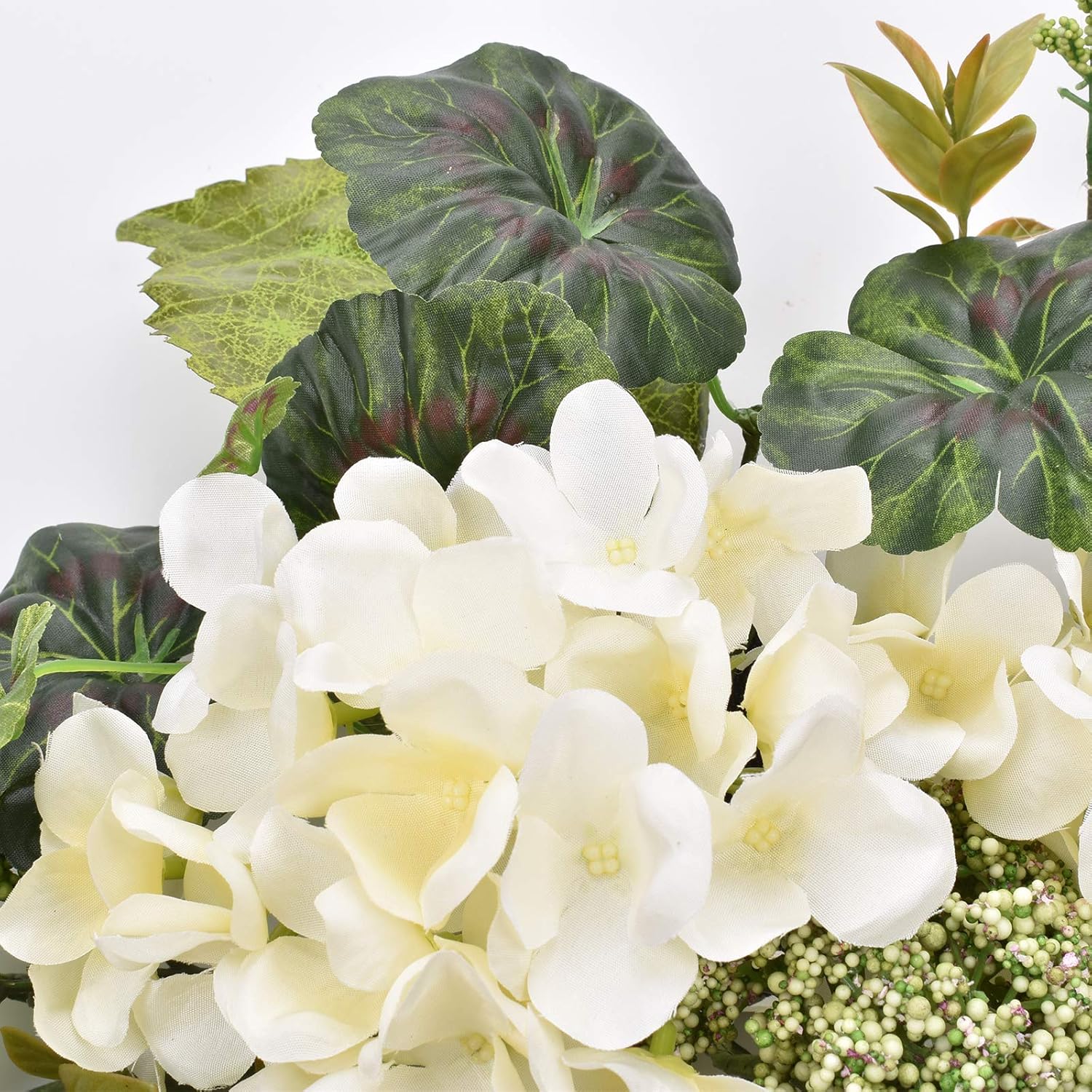 I-GURU Artificial Hydrangea Swag 28 Inch White Decor