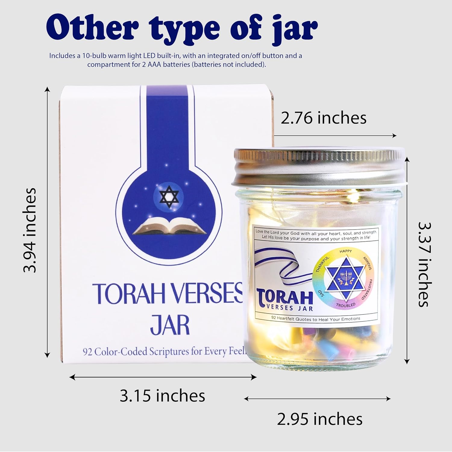 92 Color Coded Torah Verses Jar for Daily Inspiration 1