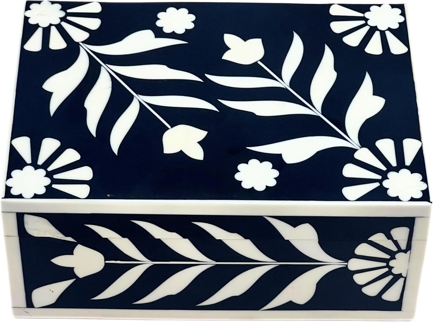 Vintage Look Handmade Bone Inlay Decorative Storage Box