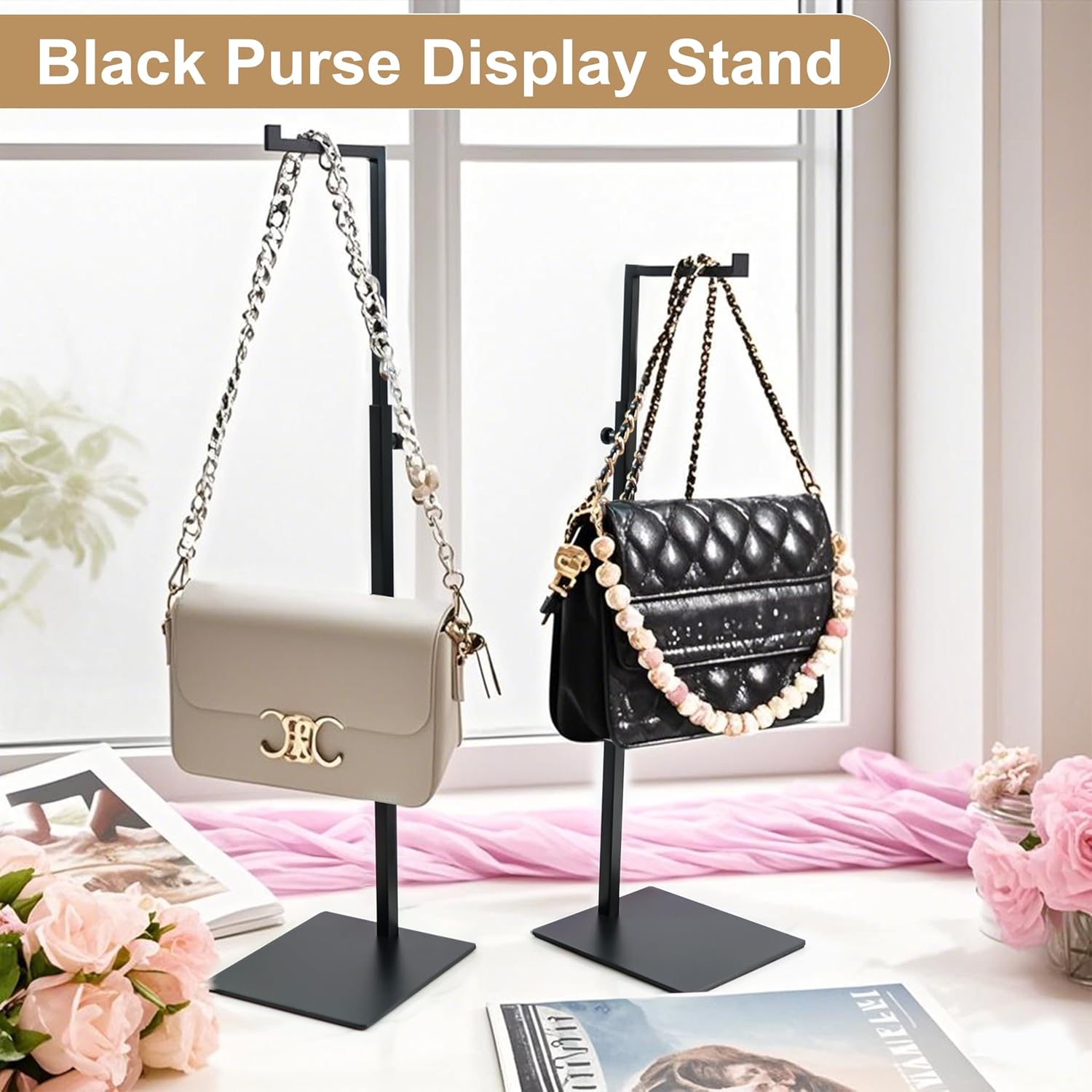 Adjustable Height Metal Jewelry Display Stand 2 Pack
