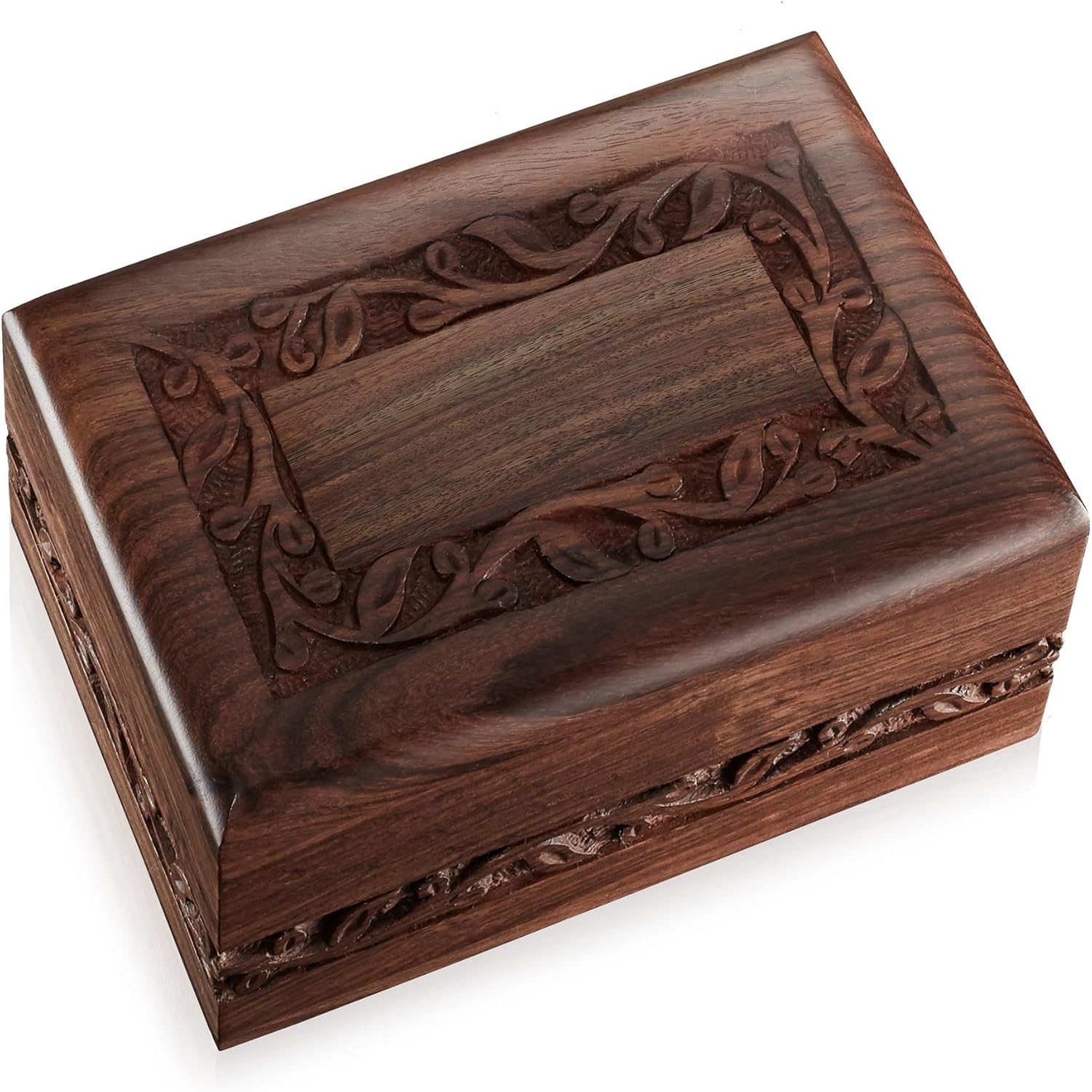 Reminded Rosewood Urn Box with Velvet Bag - Small