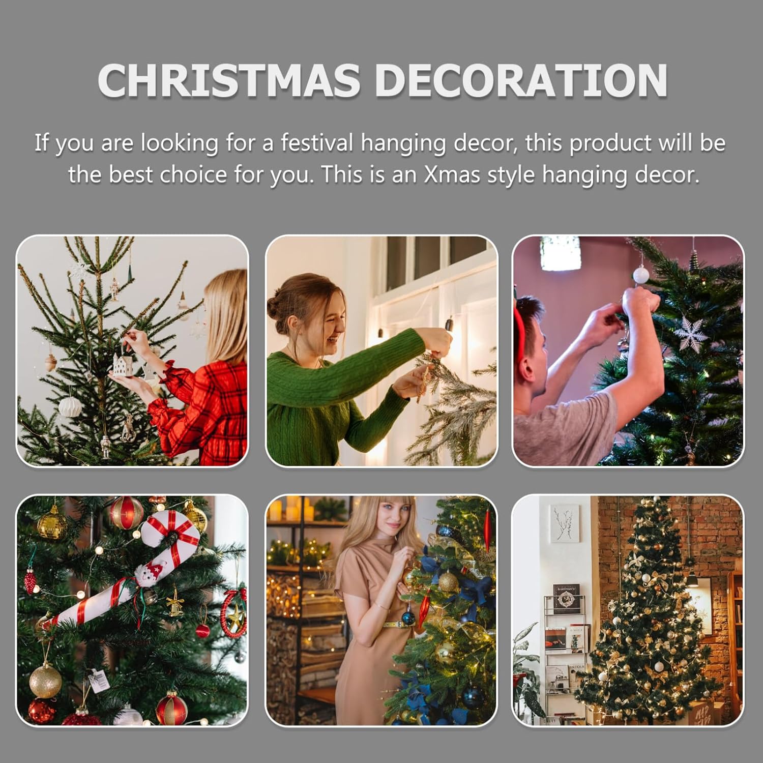HOMSFOU Rustic Wicker Bell Ornament Christmas Decor
