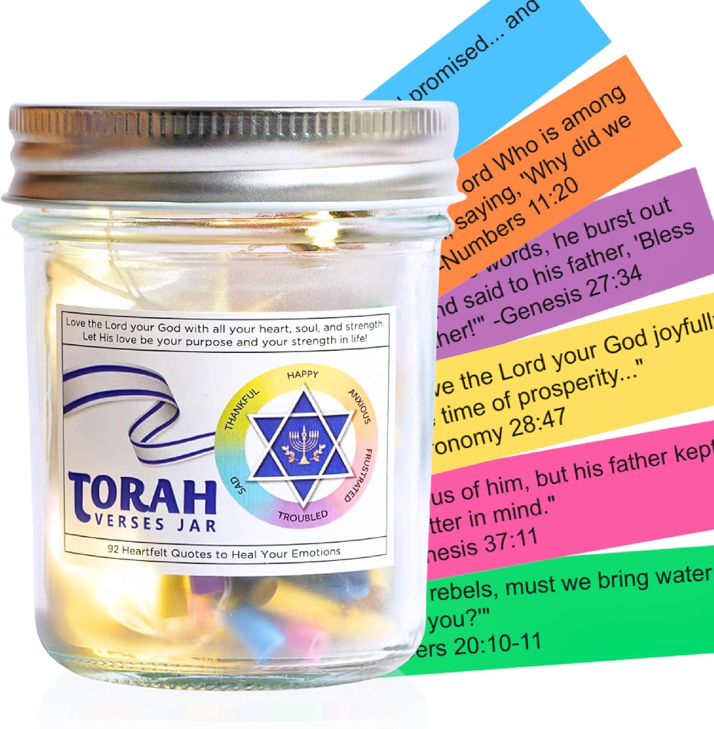 92 Color Coded Torah Verses Jar for Daily Inspiration 1