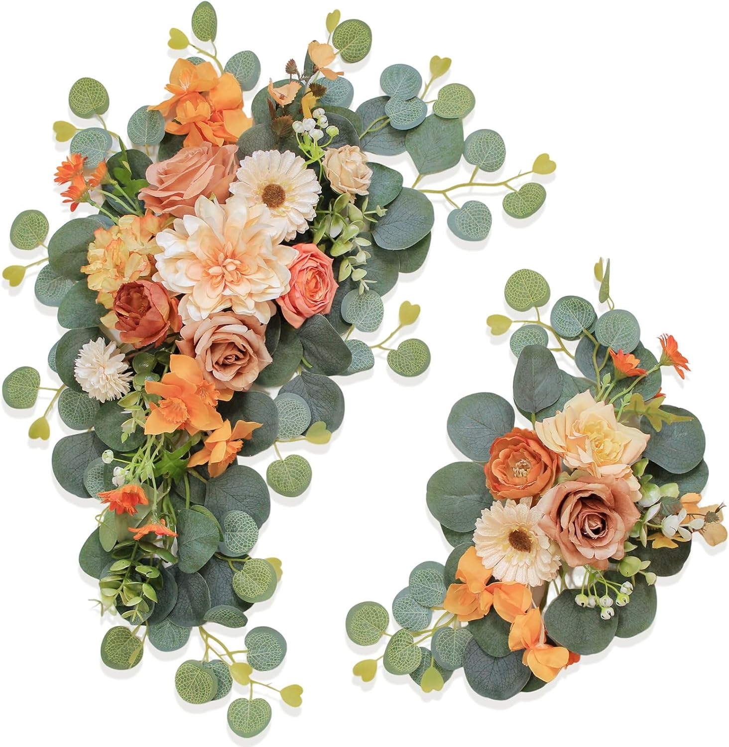 Artificial Wedding Arch Flowers Set of 2 Orange