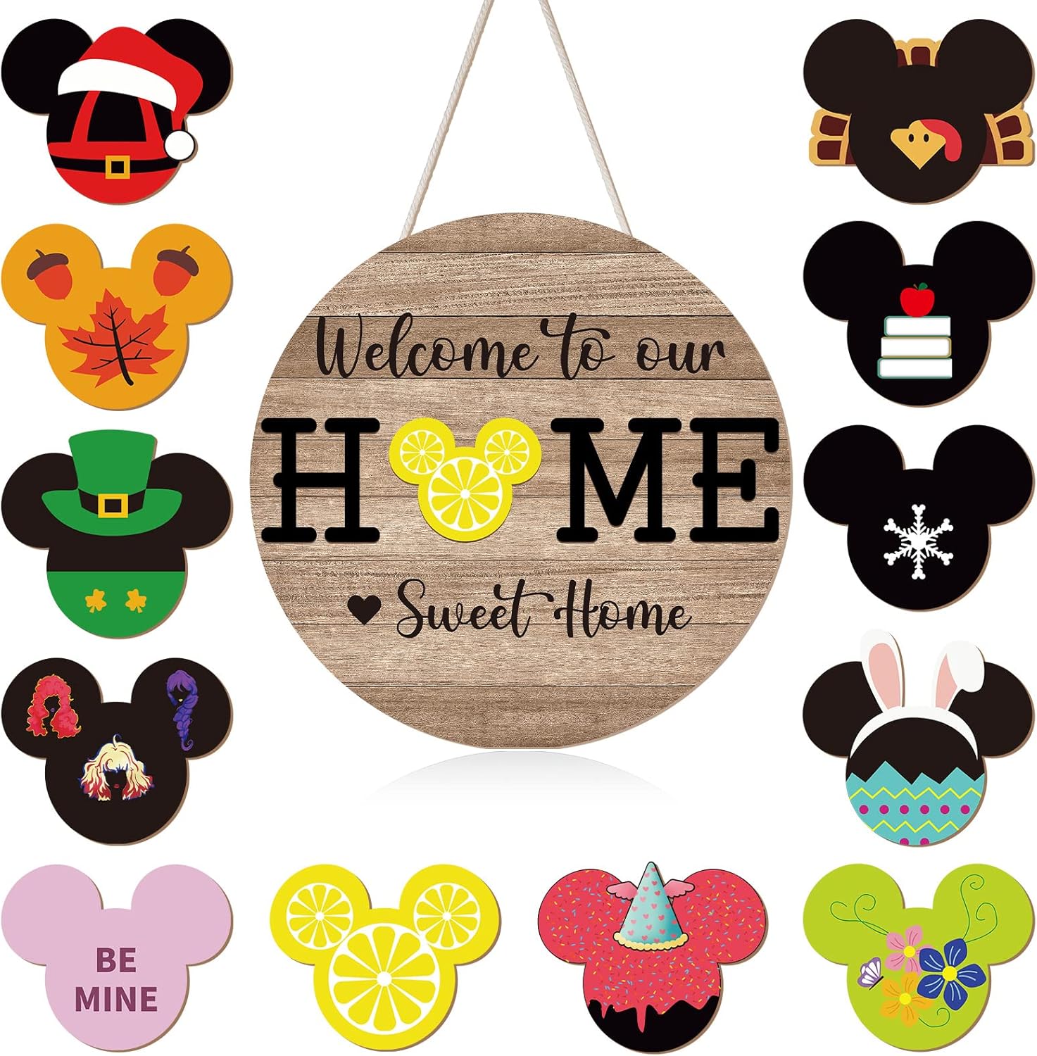 13 Pcs Mouse Welcome Door Sign Set