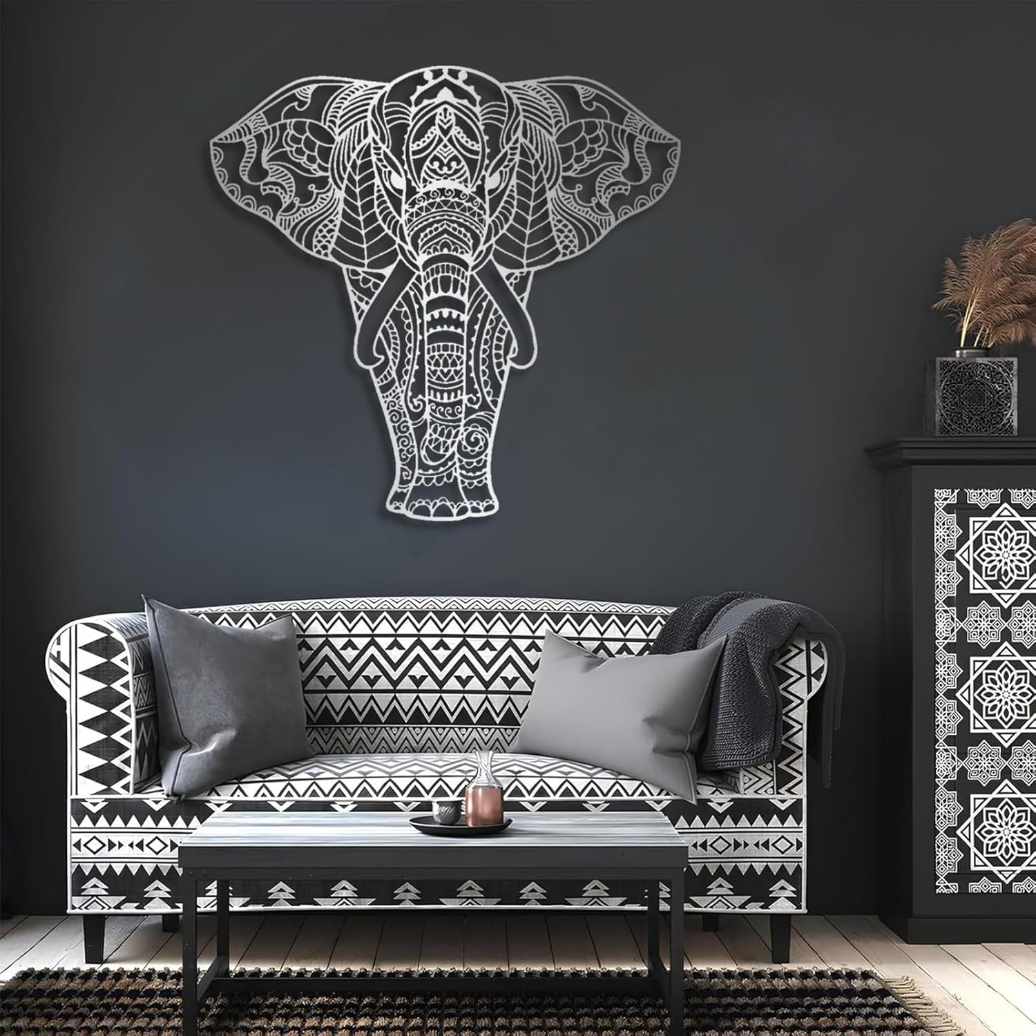 Cadeali Elephant Metal Wall Art Sculpture