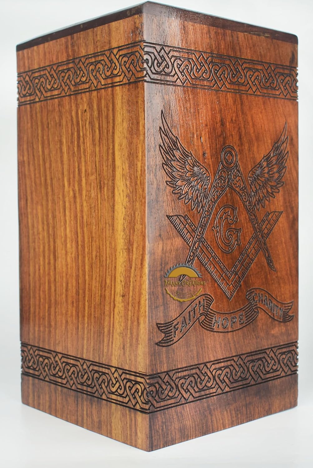 AYAANS Wooden Urn for Human Ashes Decorative Box