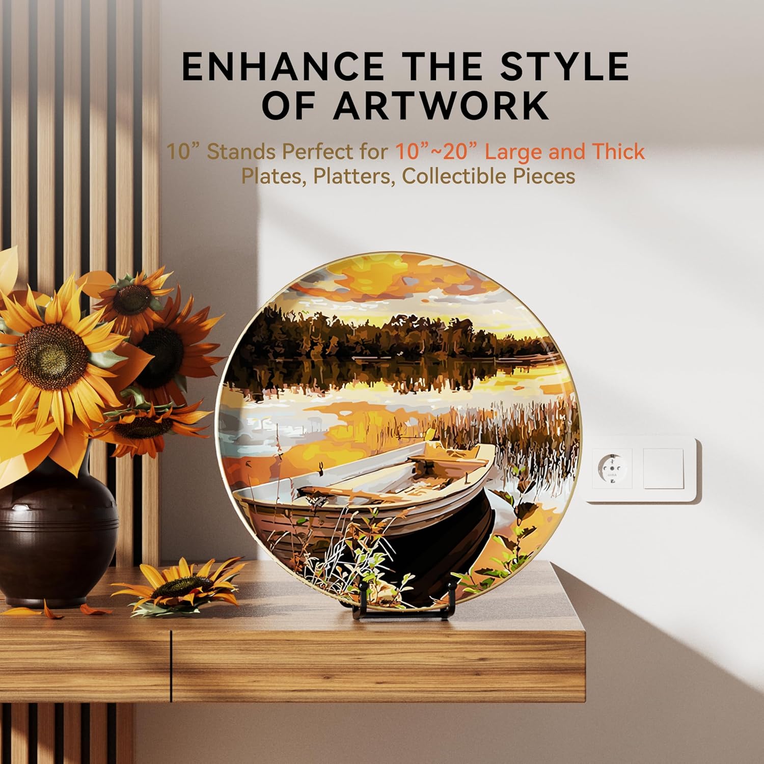 4 Pack 10 Inch Plate Stands for Display - Metal Square Wire Holder for Plates Frames Books and Platters