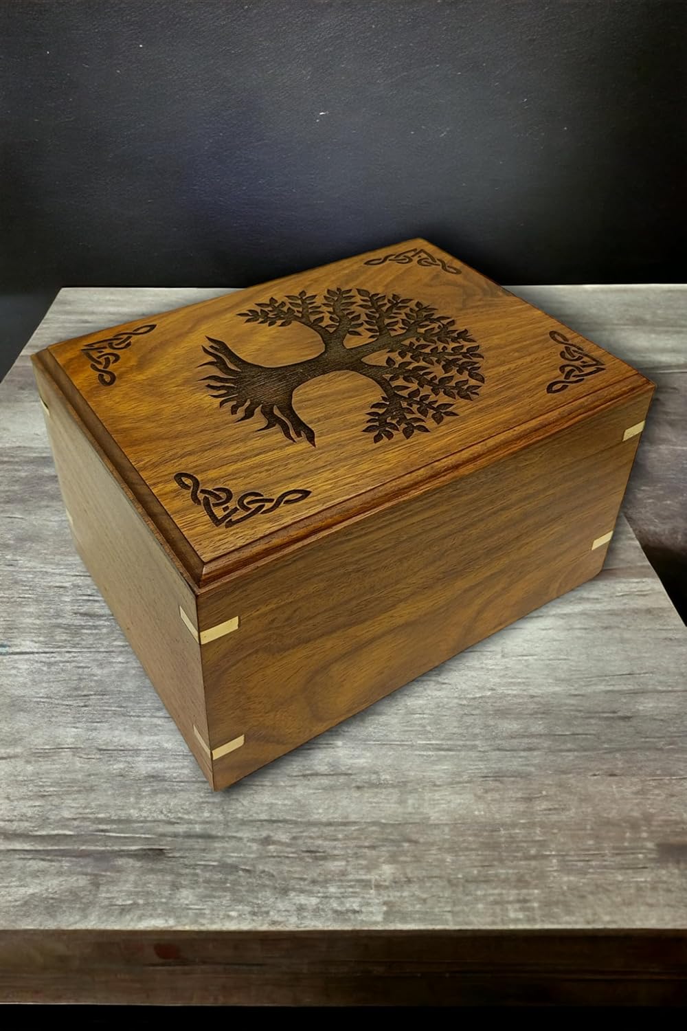 Wooden Urn for Human Ashes - Tree of Life Handcrafted Cremation Urn
