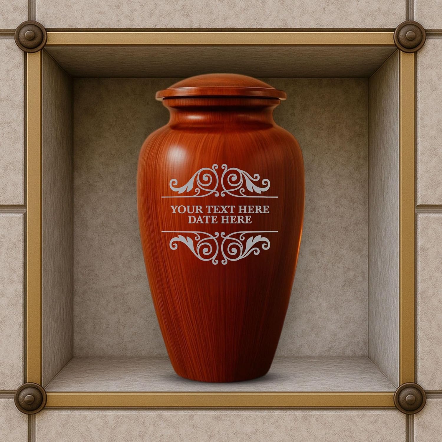 Custom Cremation Urn with Painted Wood Finish