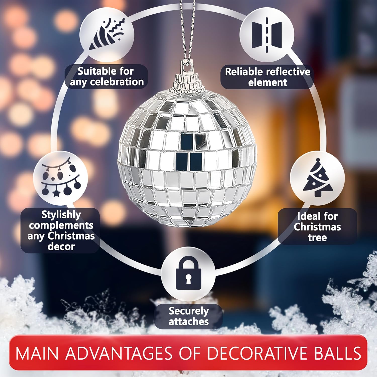 6Pcs Mini Disco Ball Party Decor - Festive Shiny Ornaments