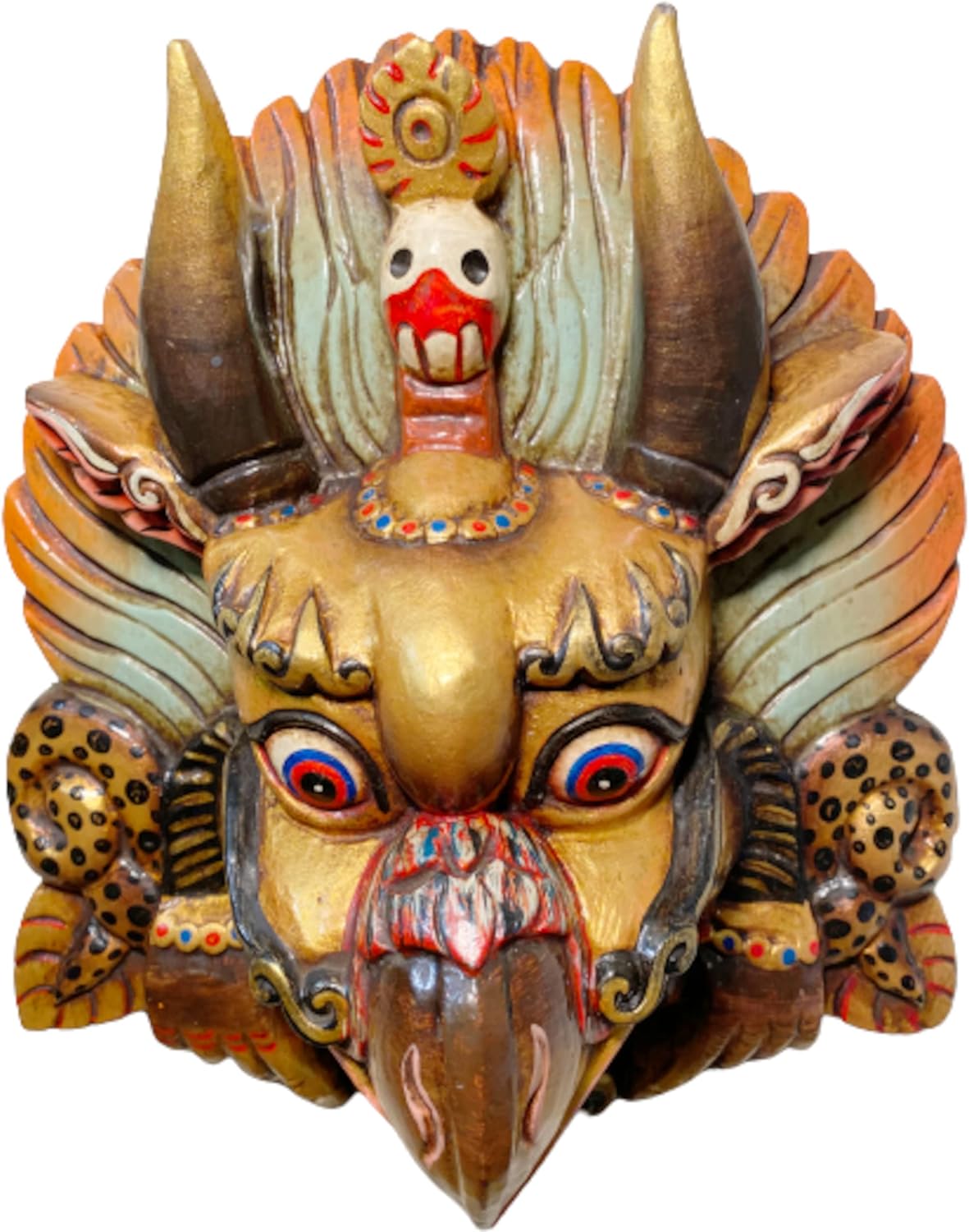 Himalayan Craft Garuda Wall Sculpture Hand Carved Wooden Mask