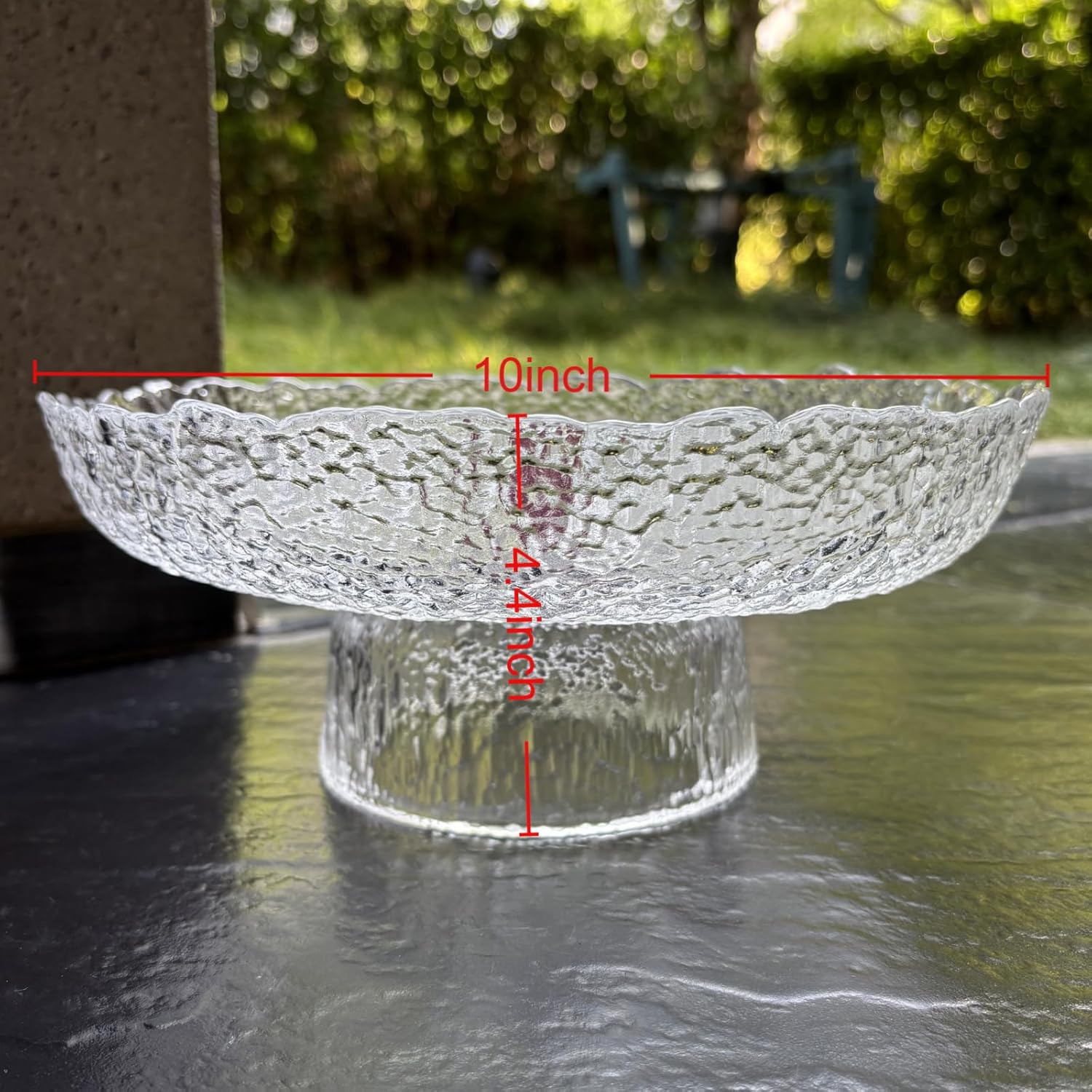 FESTLOVE 10 Inch Clear Glass Fruit Bowl for Home Decor