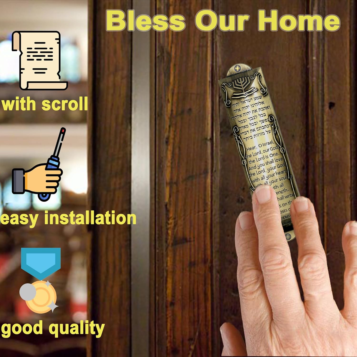 Zivosely Mezuzah Set Door with Scroll and Case