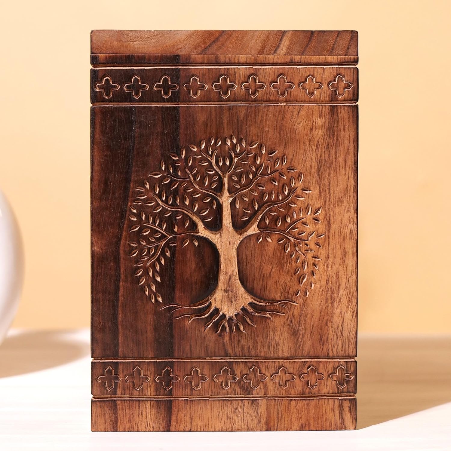 Hashcart Wooden Cremation Urn for Human Ashes 250 Lbs