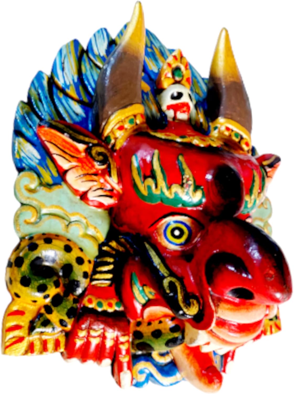 Himalayan Craft Wall Decor Cheppu Hand Carved Wooden Mask