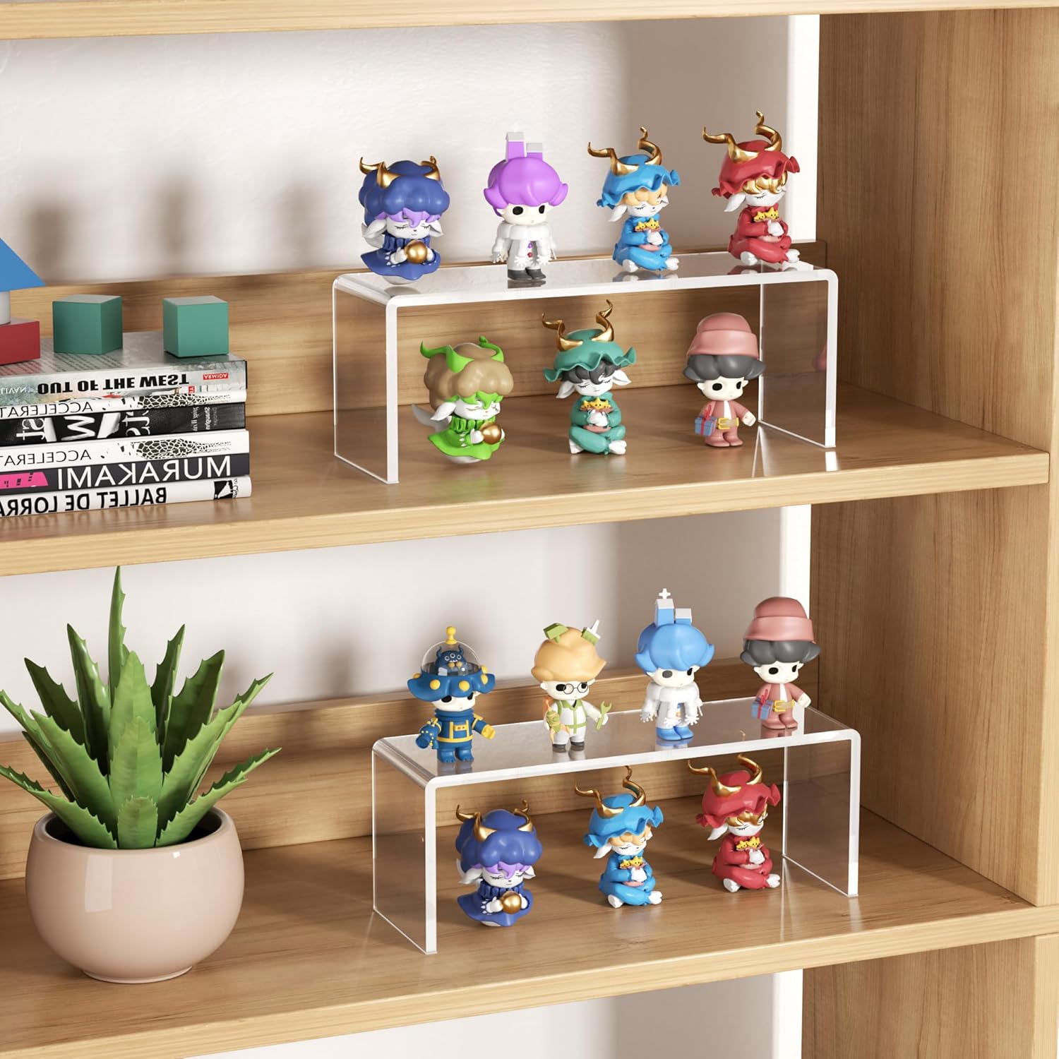4 Pack Acrylic Risers Display Stand for Home Decor