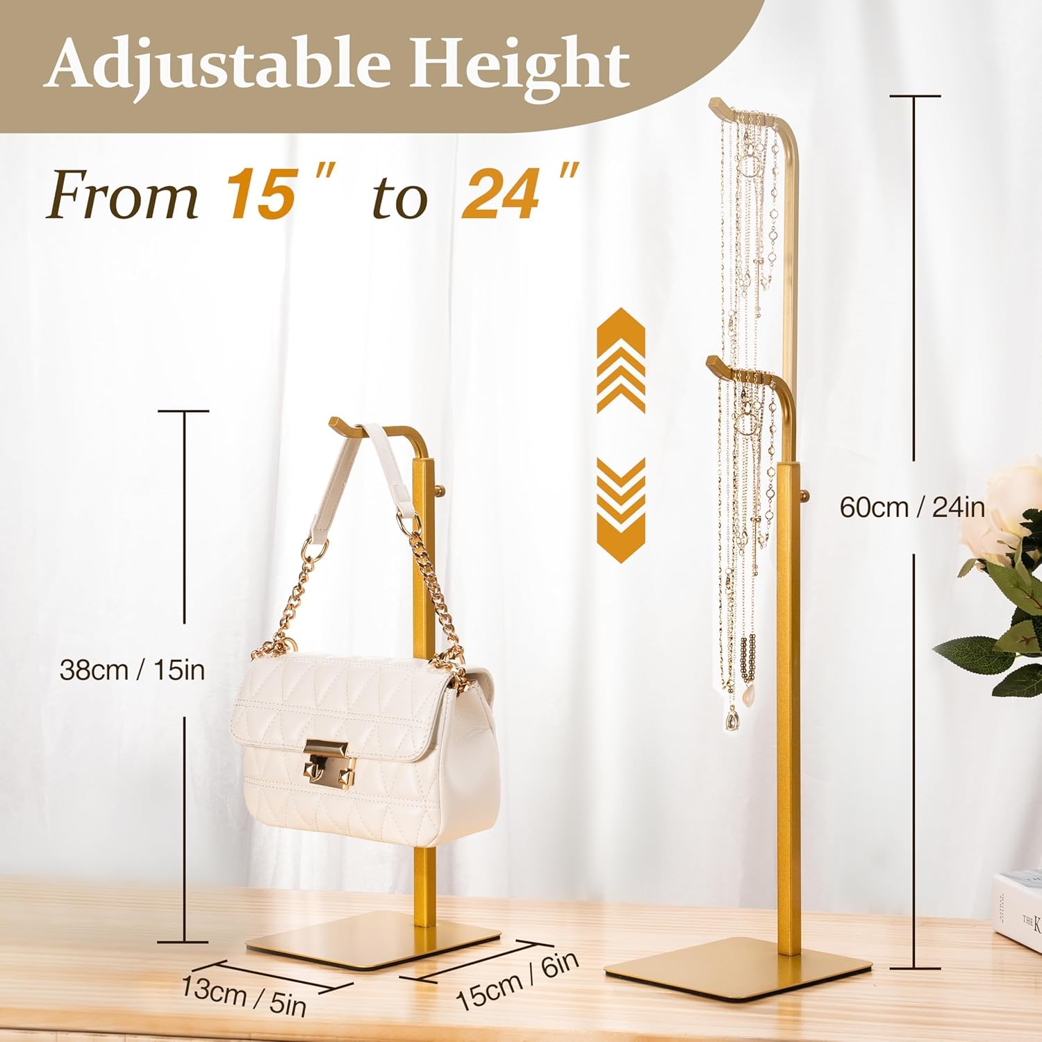 Gold Purse Holder Display Stand for Bags and Wreaths