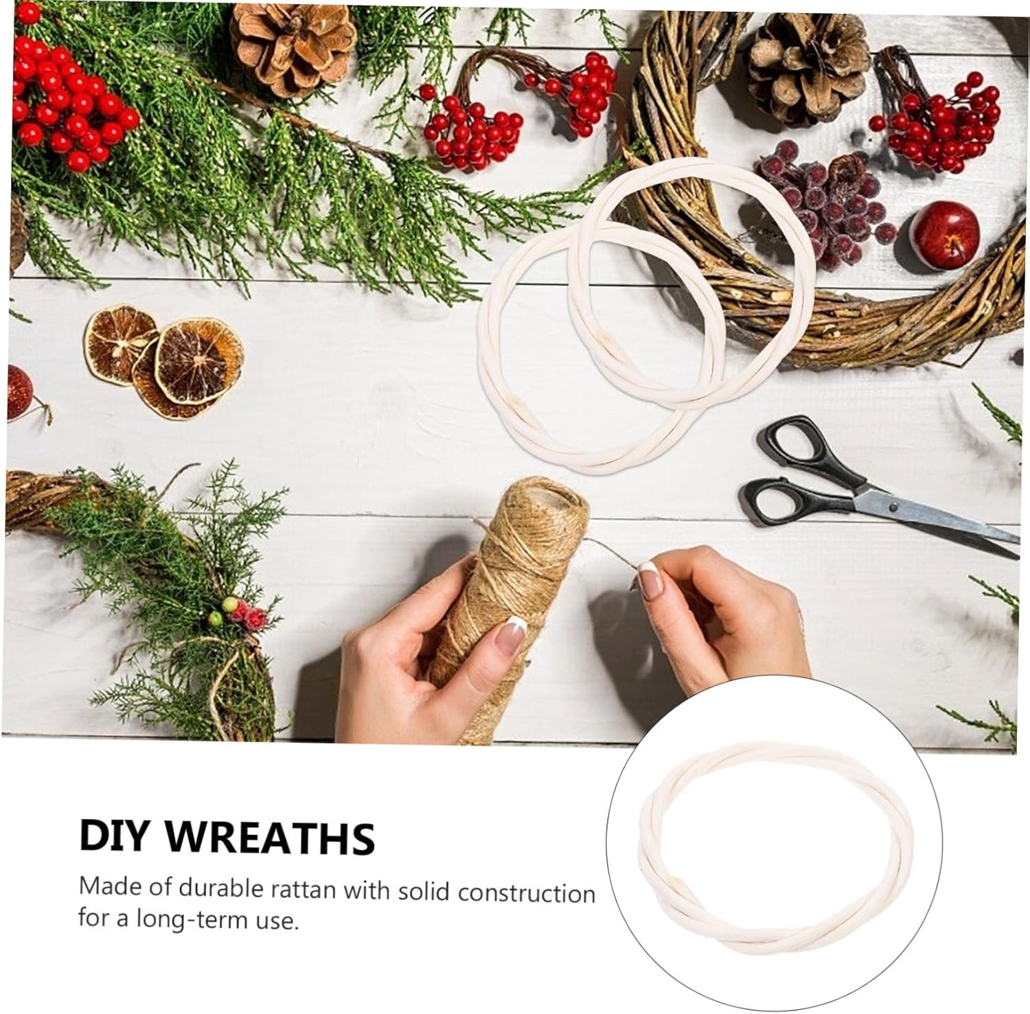 NOLITOY 6pcs Rattan Wreath Crafting Kit for Decorations