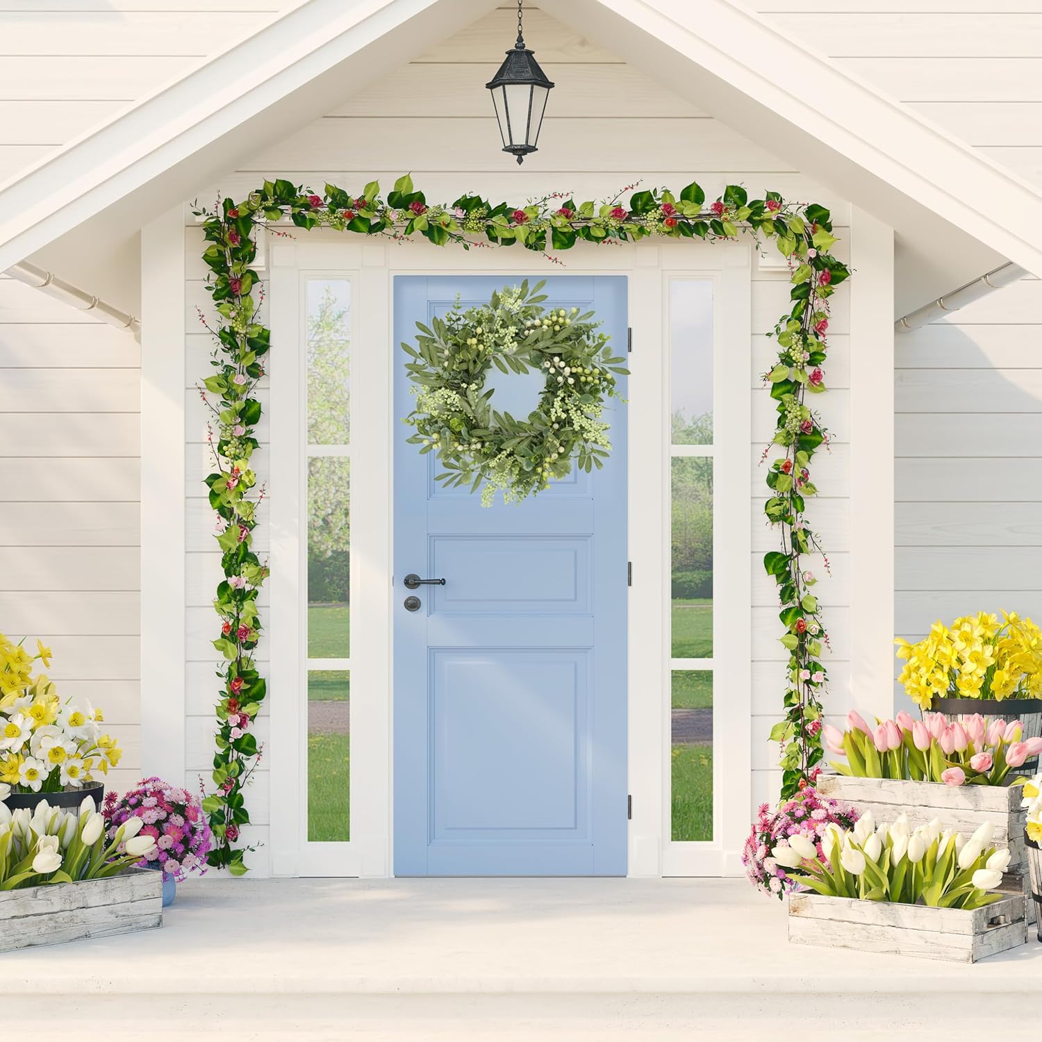 Green Eucalyptus Wreath Front Door Decor