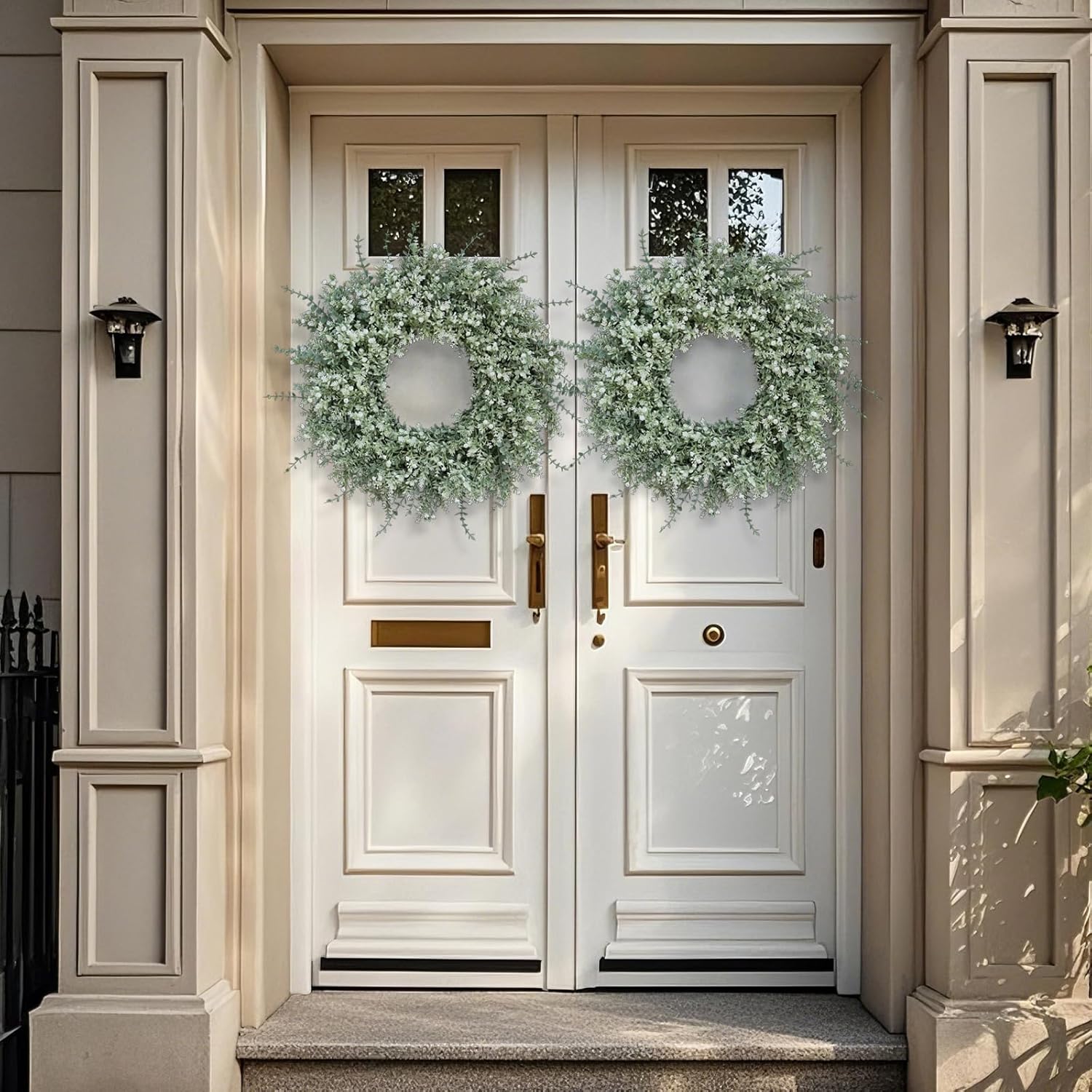 26 Large Eucalyptus Wreath with Lavender and Babys Breath