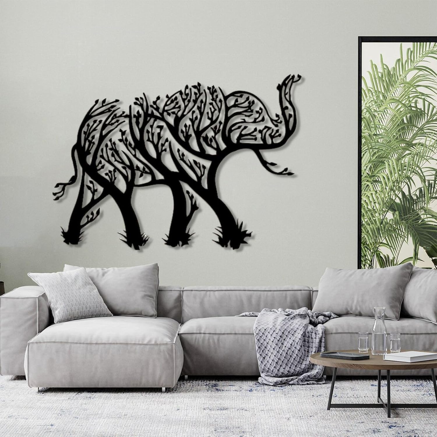 Cadeali Gold Elephant Metal Wall Art Decor