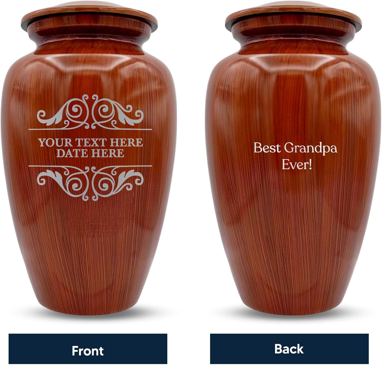 Custom Cremation Urn with Painted Wood Finish