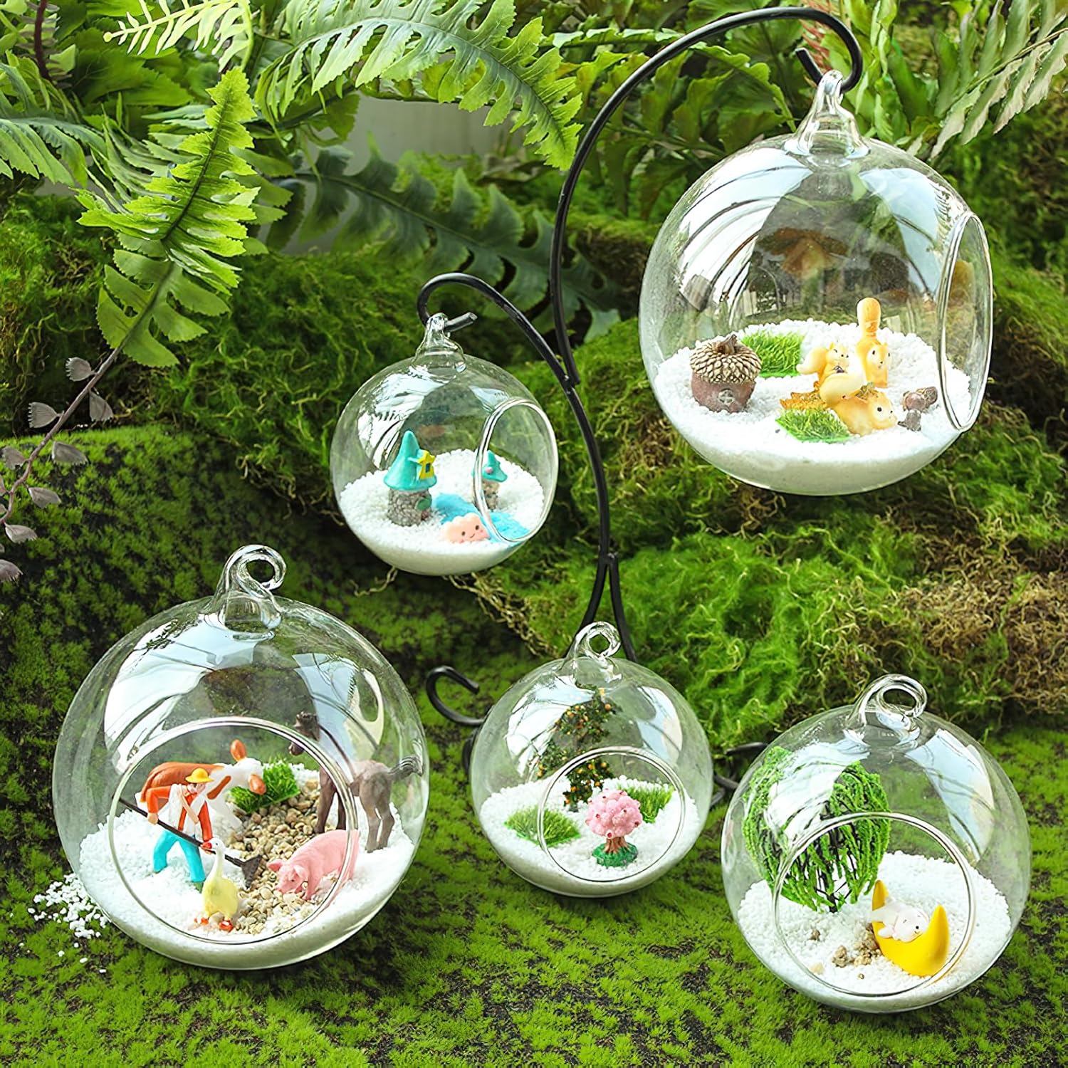 Kingrol 8 Pack Hanging Ornament Stands with Hooks
