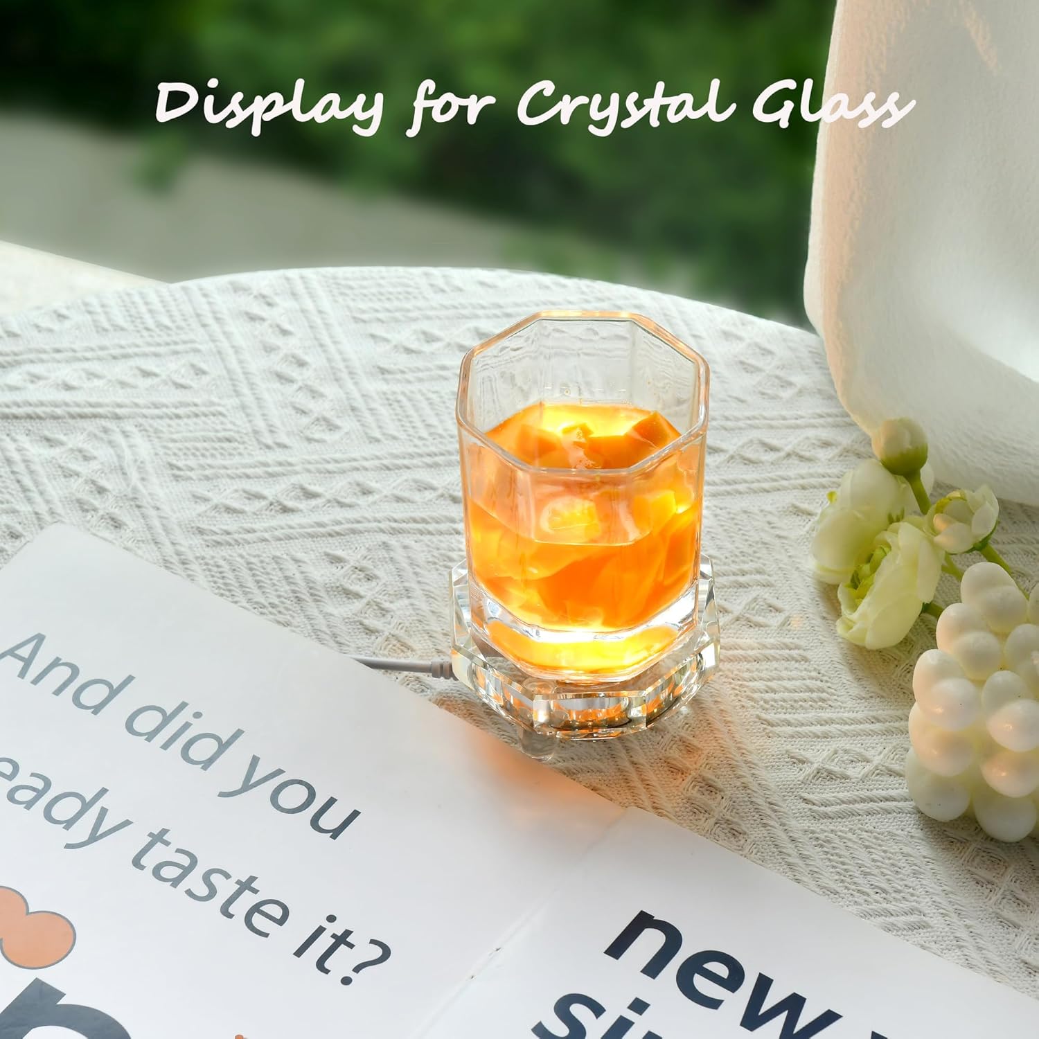 IFOLAINA Crystal LED Light Base Multicolor Display Pedestal