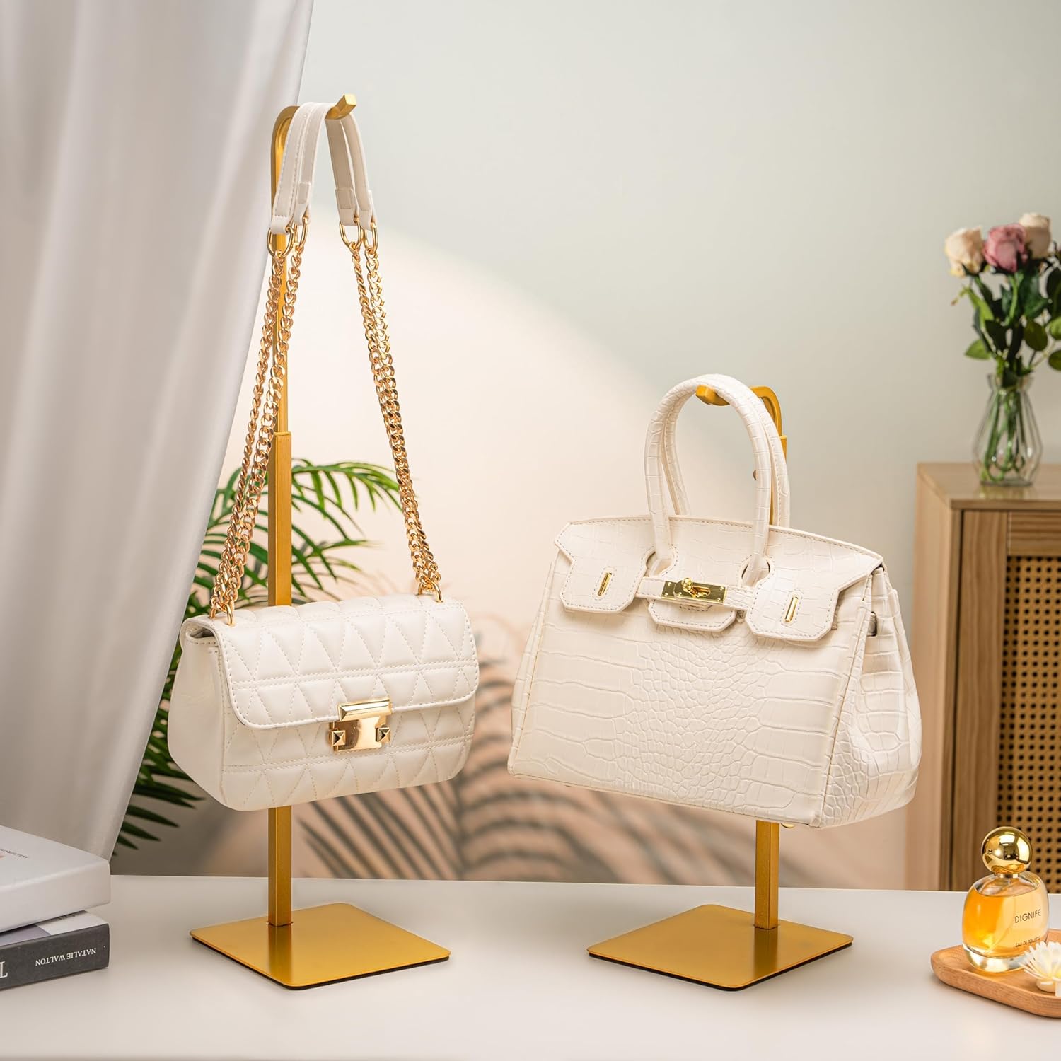 Gold Purse Holder Display Stand for Bags and Wreaths