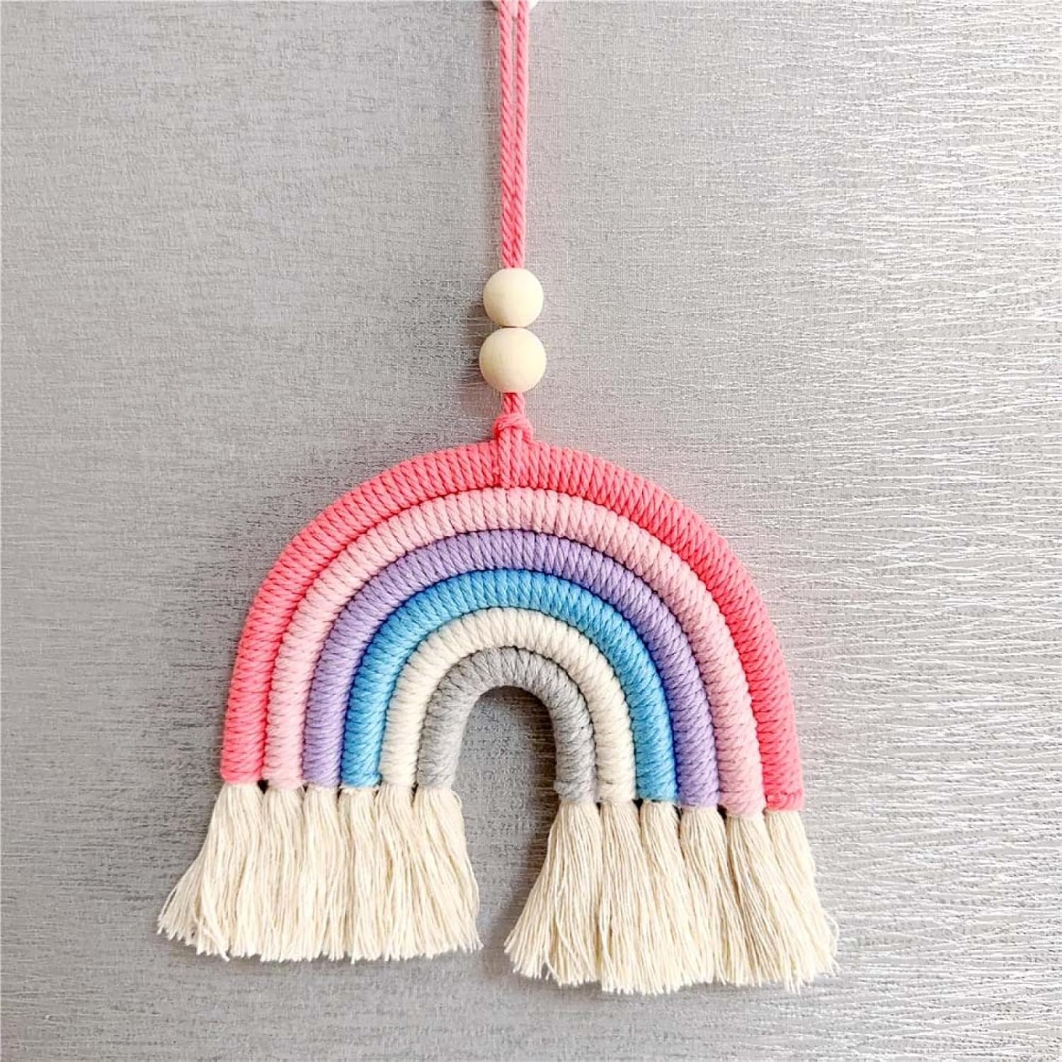 6 Colorful Car Hangers Handwoven Decorative Pendants