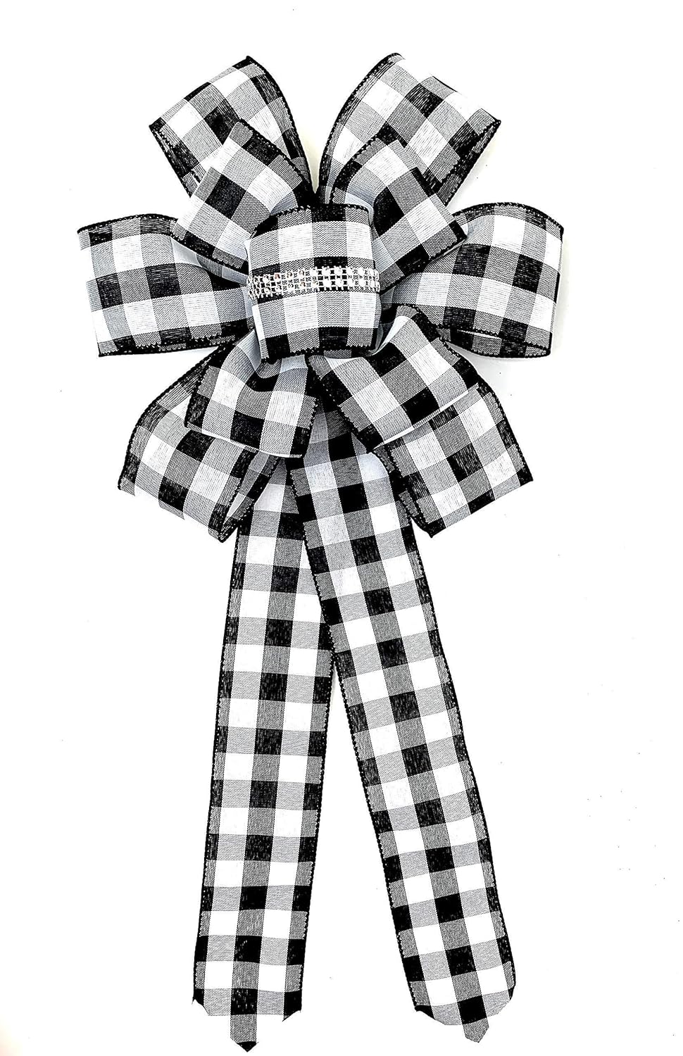 12 Inch Buffalo Plaid Wreath Bow for Decor