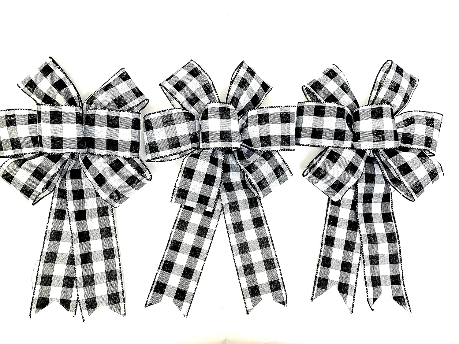 3 Pack Buffalo Plaid Wreath Bows Large Gift Bows