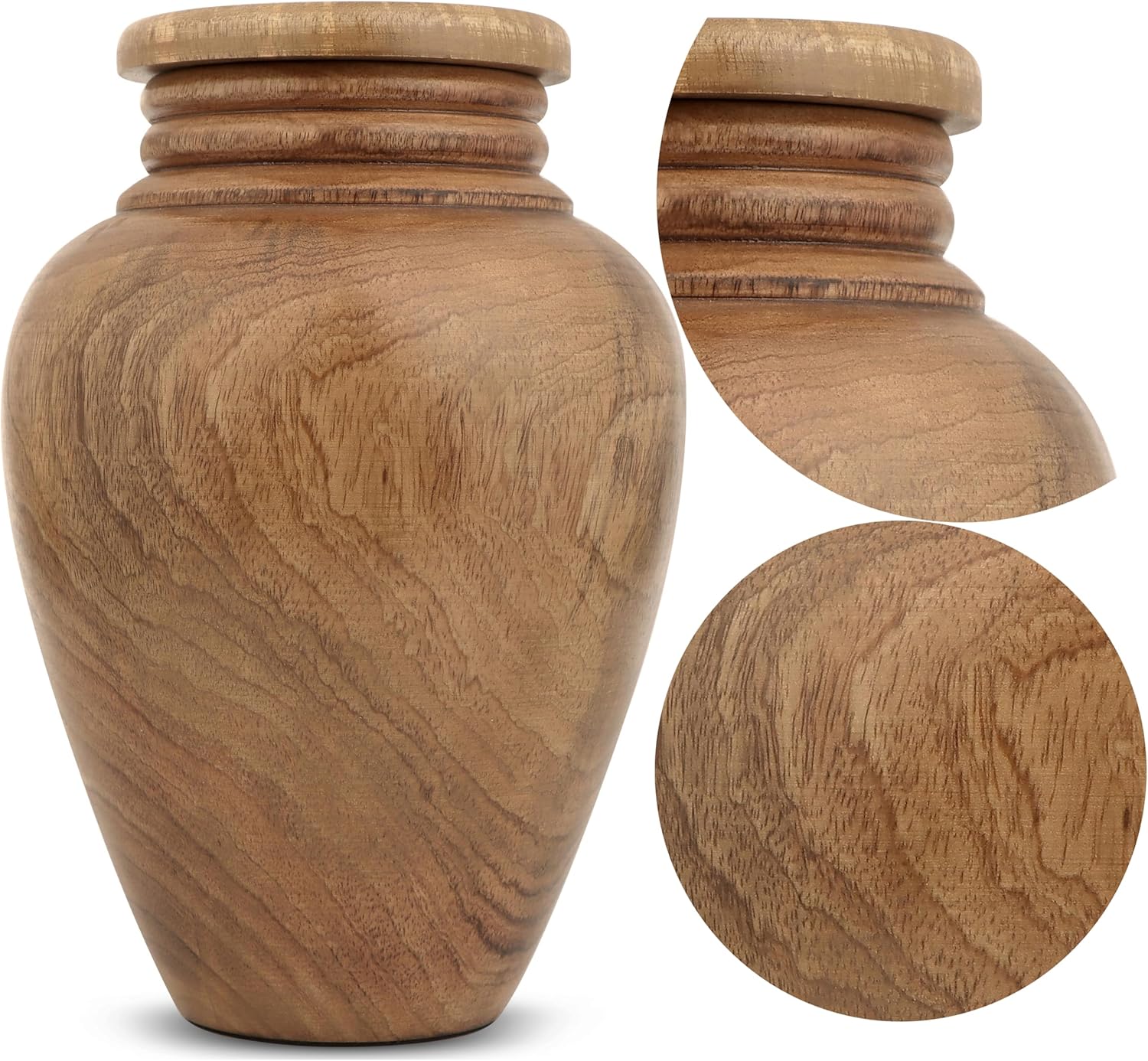 Wooden Cremation Urn for Human Ashes Handcrafted