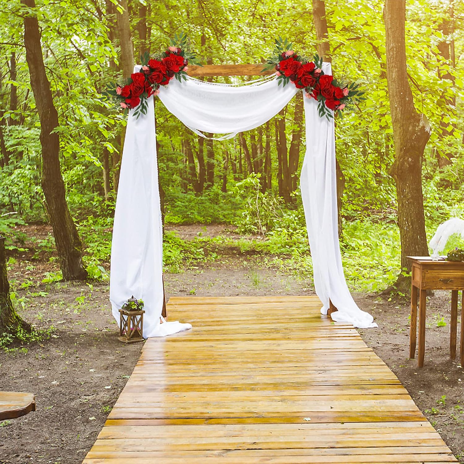 BFYDOAA Artificial Wedding Arch Flowers Swag
