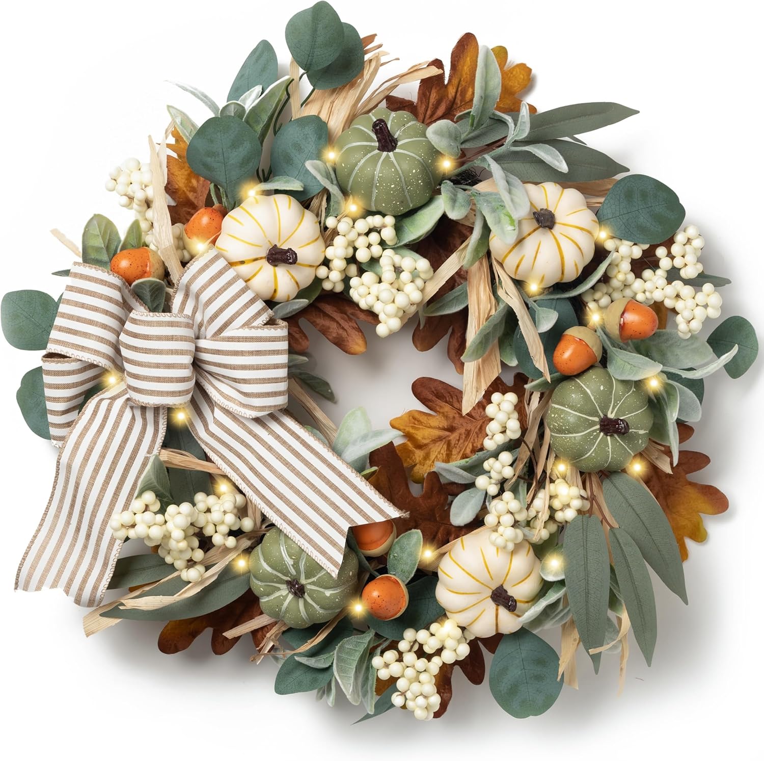 Valery Madelyn 20 Fall Wreath with Lights