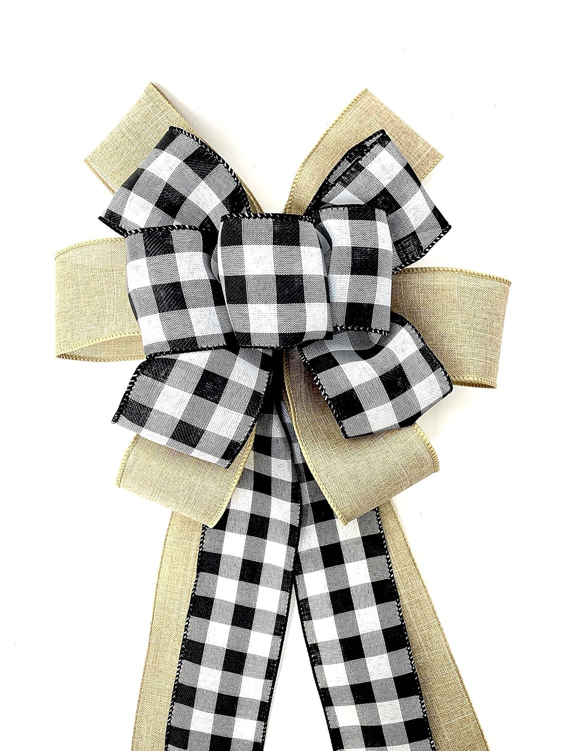 Country Buffalo Plaid Wreath Bow Gift Decor