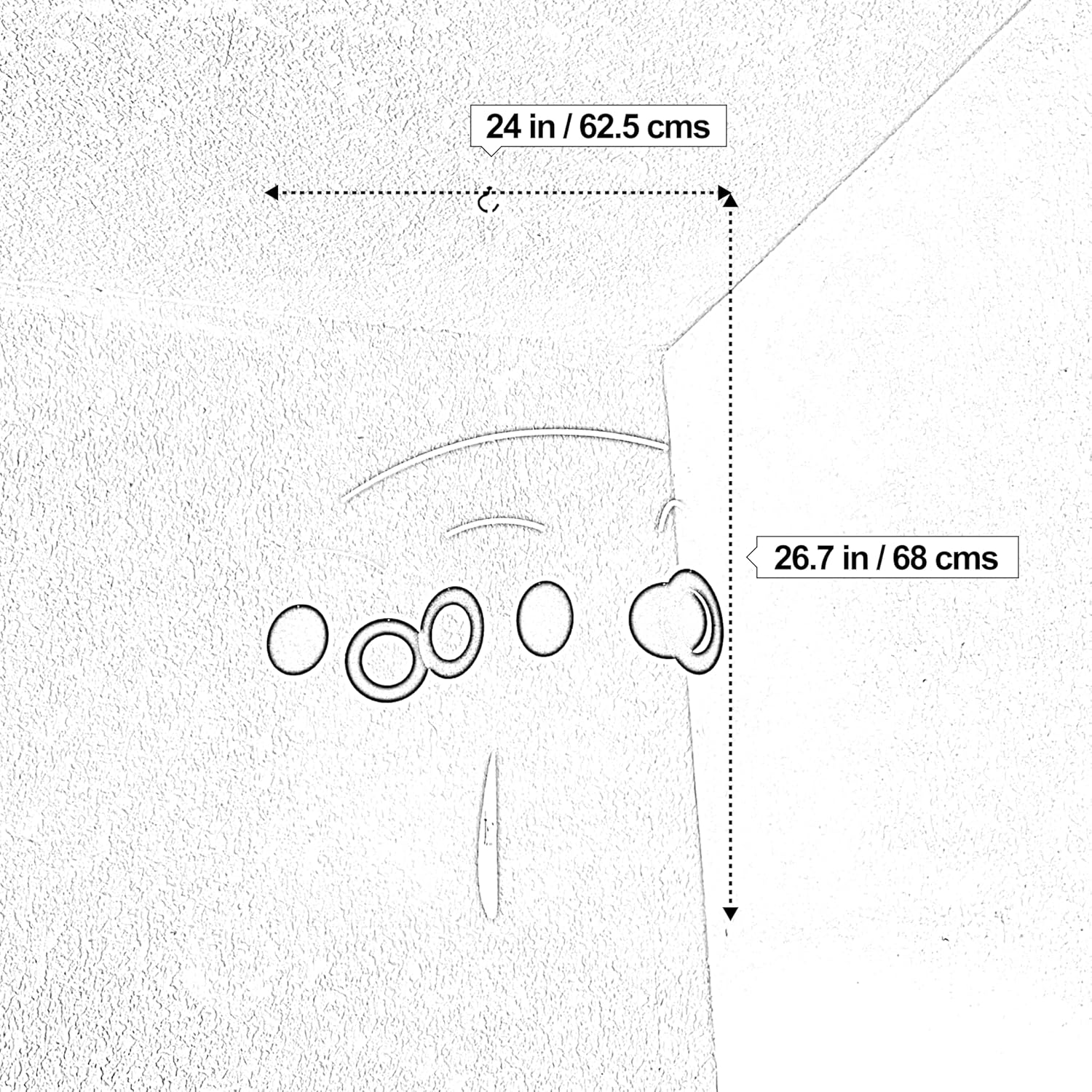 Minimalist Hanging Mobile with 3 Solid Circles and 3 Ring-Shaped Circles