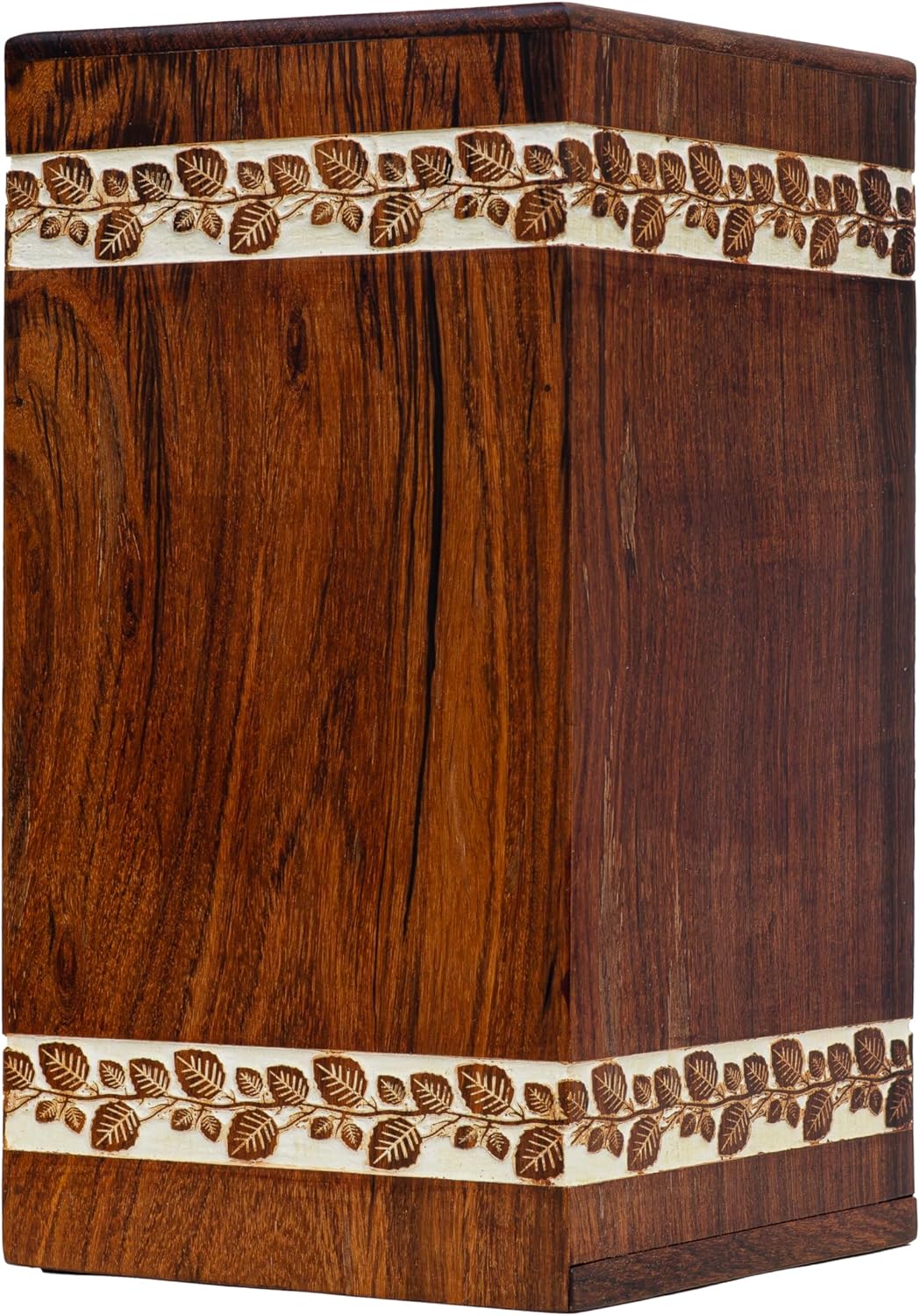 Wooden Urn Box Yin Yang Tree Design