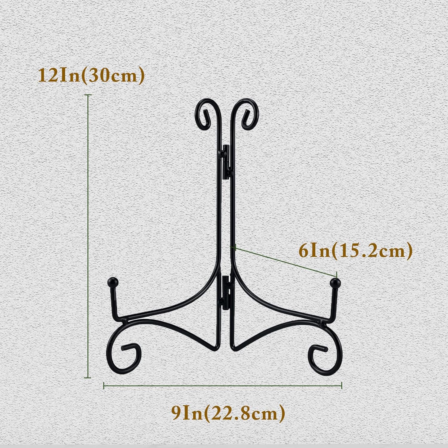 SVENJBB 12 Inch Black Metal Plate Stand for Display